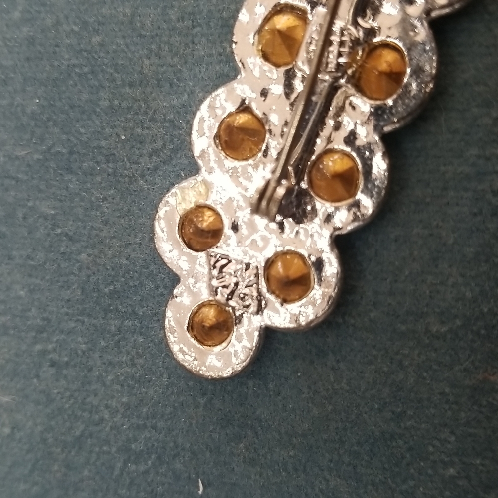 Vtg Rhinestone Bar Pin - Picture 4 of 5